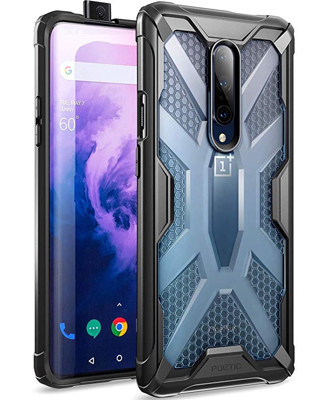 OnePlus 7 Pro Case, Poetic Premium Hybrid Protective Clear Bumper Cover, Rugged Lightweight, Military Grade Drop Tested, Affinity Series, for OnePlus 7 Pro (2019), Frost Clear/Black