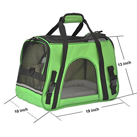 Pet Carrier, PYRUS Airline Approved Soft-Sided Kennel Cab Folding Soft Dog Crate Pet Travel Carrier Bag for Dogs Cats and Puppies