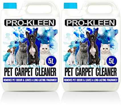 Pro-Kleen 2 x 5 Litres Pet Odour Remover Professional Concentrate Carpet Shampoo
