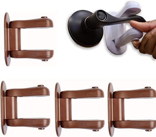 Baby Proofing Door Lever Locks - (Pack of 4) | Door Handle Child Safety Lock | Safety Door Locks for Kids …