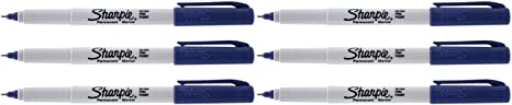 Sharpie ultra fine point permanent markers Navy blue color / 3 Pcs. of Set Pack of 2