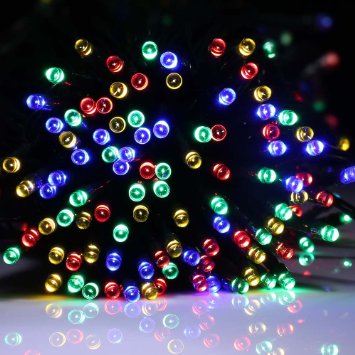ICICLE Outdoor Solar String Lights 72ft 200 Leds 8 Modes Lighting for Outdoor Yard Garden Christmas Tree Lawn Patio Wedding Party and Holiday Decorations Multi-color