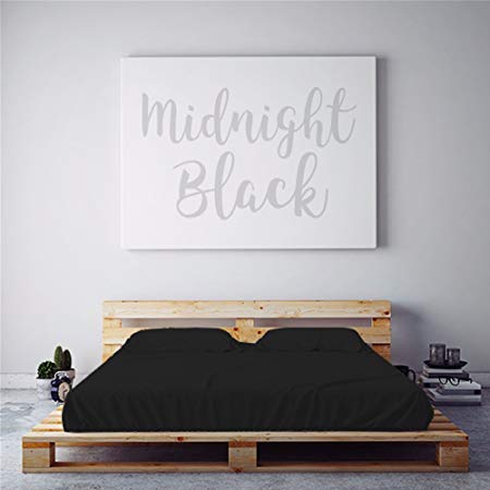 PeachSkinSheets Night Sweats: The Original Moisture Wicking, 1500tc Soft Twin Sheet Set Midnight Black