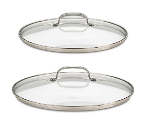 Cuisinart 71-2228CG Chef's Classic Stainless 2-Piece Glass Lid Set,9" & 11" Glass covers