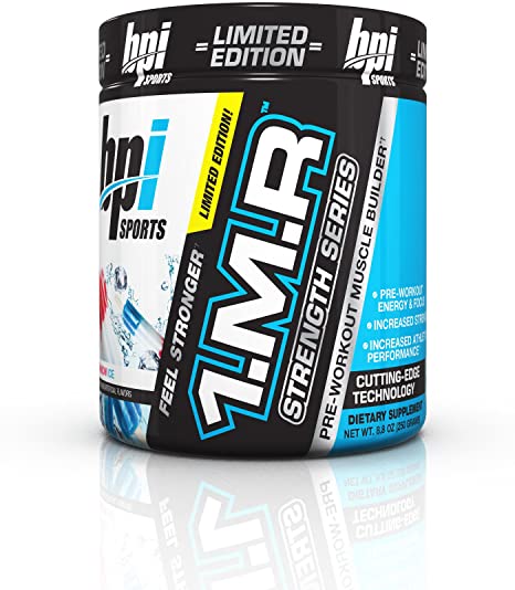 BPI Sports 1.M.R Strength Series Pre-Workout Muscle Builder, Rainbow Ice, 8.8 Ounce