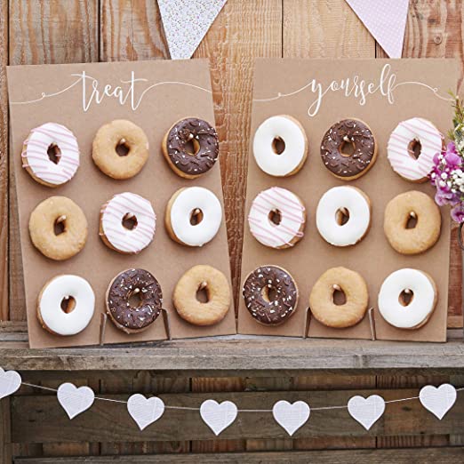 Ginger Ray Natural Kraft Finish Donut Wall Wedding Favours Rustic Country