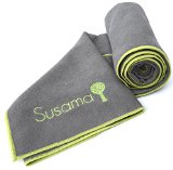 All-in-1 Sports and Hot Yoga Towel - 100 Microfiber Super Absorbant Non Slip Light Quick-dry Eco-friendly - No Slipping in Bikram Yoga 1 for Pilates Beach Gym Fitness Travel and Hiking
