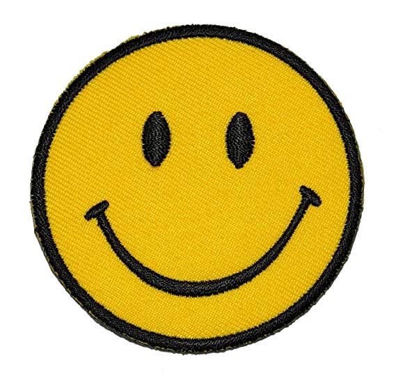 Funny Smiley Smile Happy Yellow Face DIY Applique Embroidered Sew Iron on Patch SM-005