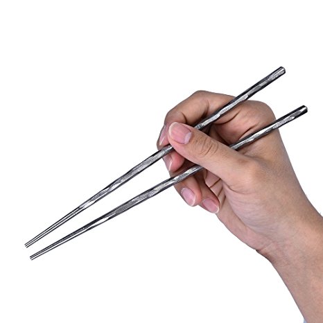 KIZER Titanium Chopsticks Outdoor Tableware Camping Picnic Hiking Handmade Chopsticks