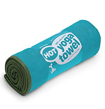 YogaRat HOT YOGA TOWEL: 100% durable, thick, super-absorbent microfiber. Offered in multiple mat-length sizes (26"x72", 25" x 72" or 24" x 68") to lay on top of your yoga mat, for better grip and moisture absorption, and a hand-size towel (16" x 25", sold separately) to towel off with during practice.