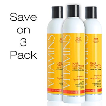 Save $8 on 3 Pack– Organic Hair Growth Conditioner w/ Argan Oil, Biotin   DHT Blockers for Hair Loss – Guaranteed Results