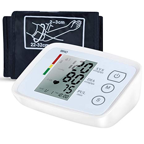 Blood Pressure Monitor, FDA Approved Upper Arm Blood Pressure Monitor Accurate Automatic BP Machine Heart Rate Meter Dual User& 99 Sets Memory with Large Display Screen Voice Prompt for Home Use