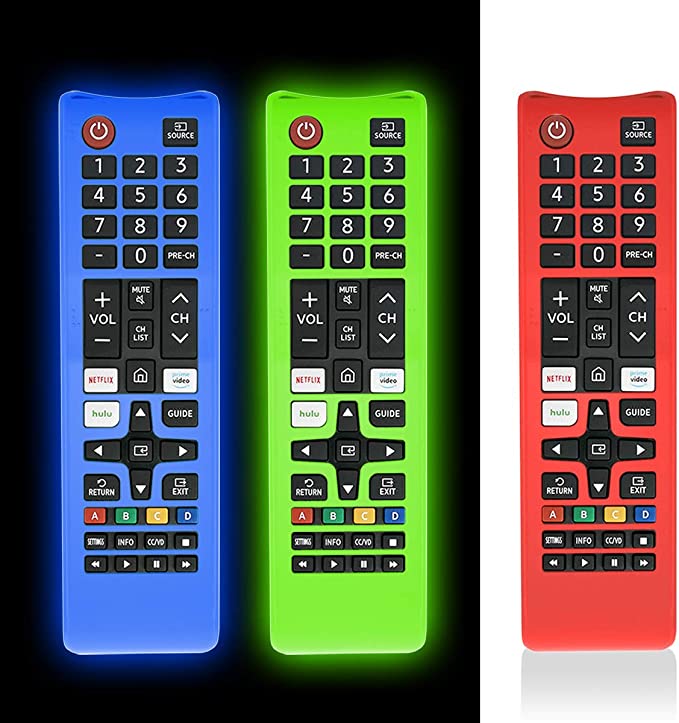 [3 Pcs] Protective Cover for Samsung TV Remote, Silicone Protective Case Compatible with Samsung Smart TV Remote BN59-01301A Bn59-01315A Bn59-01199F [Light Weight/Anti Slip/Shock Proof/Glowing]