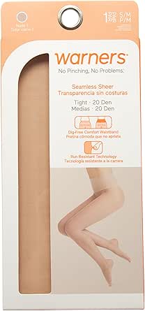 Warner's Women's No Muffin Top Tights - Seamless Sheer Run Resistant Tights