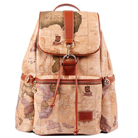 Coofit® Women Girl Lady Fashion Vintage Faux Leather Ancient Map Style Backpack Bag