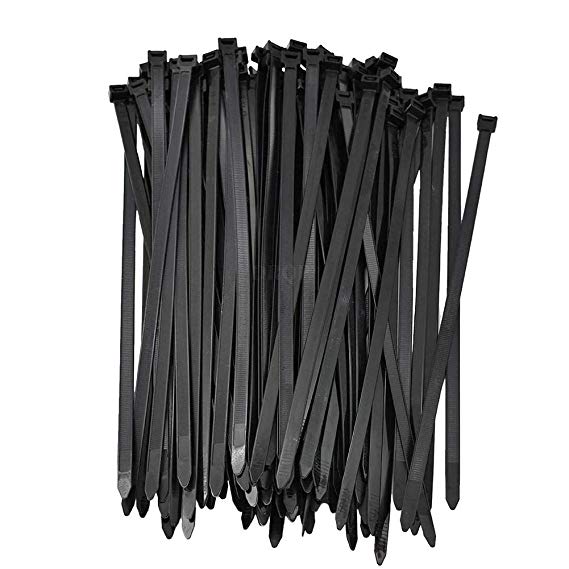 Vktech 225pcs/bag Self-locking Nylon Cable Ties Strap Plastic Cable Tie Wraps/Zip Ties (Black 0.16 x 5.91 inch)