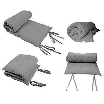 Full Size Grey Guest Bed Rolling Mattresses Comfort Floor Mat Pad - 3 Inch