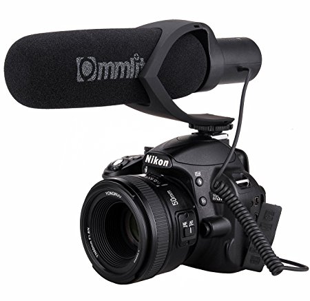 Comica Super-Cardioid Directional Condenser Photography Interview Lightweight Shotgun Video Microphone for Nikon,Canon and DSLR Cameras(AAA battery included) (Black)