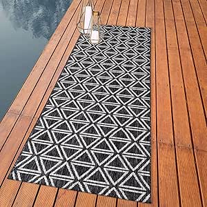 Keen Home Design Outdoor Runner Rug - 2x10 Washable Indoor/Outdoor Rug for Patio, Balcony, Kitchen, Garden, Beach, Deck and Porch. Size: 2'2" x 9'11"