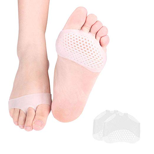 Metatarsal Pads Ball of Foot Cushions for Women or Men 1PAIR Soft Gel Ball of Foot Pads ortons Neuroma Callus Metatarsal Foot Pain Relief Bunion Forefoot Cushioning Relief - White Color