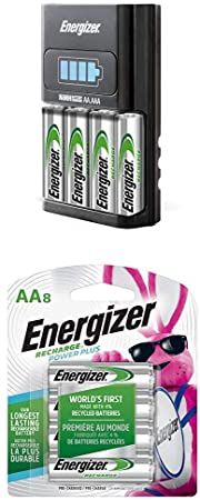 Energizer Recharge Combo Pack AA/AAA 1 Hour Charger with 4 AA Rechargeable Batteries and 8X AA Rechargeable Batteries
