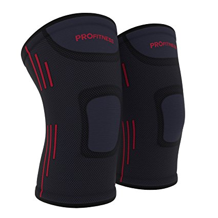 ProFitness Knee Sleeves (One Pair) Knee Support For Joint Pain & Arthritis Pain Relief - Effective Support for Running, Pain Management, Arthritis Pain, Surgery Recovery
