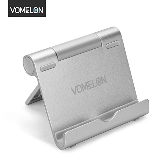 Vomelon Aluminum Stand Multi-Angles Mini Aluminum Stand for Handsfree Watching Videos/Reading Compatible with iPhone, Galaxy, LG, Tablets, E-readers(Kindle) -Space Grey