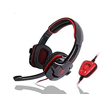 Sades SA-901 Stereo 7.1 USB Gaming Headphone Headset with Microphone,Black Red