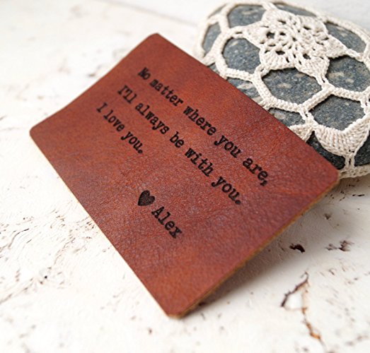 Genuine leather wallet insert card, personalized engraved wallet card, custom wallet insert, 3rd wedding anniversary gift, men's gift