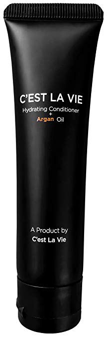 50 Bulk Pack - Hydrating Conditioner   Argan Oil By C'EST LA VIE - 40ml / 1.35 fl oz - Travel Guest & Hotel Amenities - Individual Tubes in Eco Responsible Packaging. Paraben & Cruelty Free (Black)