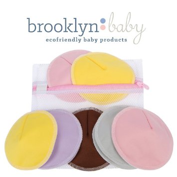 Brooklyn Baby Bamboo Nursing Pads (10-Pack) - Reusable Breastfeeding Pads - Comfortable Leak Proof Coverage - Discrete Design Fit Most Nursing Bras