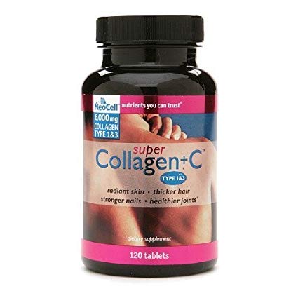 NeoCell Super Collagen Plus C Type 1 and 3 - 6000 mg - 120 Tablets pack of -4 by NeoCell Laboratories