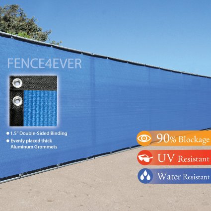 8'x50' 3rd Gen Royal Blue Fence Screen Privacy Screen Windscreen Shade Cover Mesh Fabric (Aluminum Grommets) Home, Court, or Pool