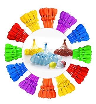 Tiny Balier Water Balloons 445 Balloons Easy Quick Fill for Splash Fun Kids and Adults Party Pool with 12 Bunches in 60 Seconds k3