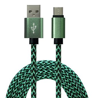 Cbus Wireless 3.3ft Braided USB Type C Cable Adapter (3.3 feet / 1 meter) for ZTE Zmax Pro / Nubia Z11 Max / nubia Z11 / nubia N1 / Imperial max / Z11 Mini - Green