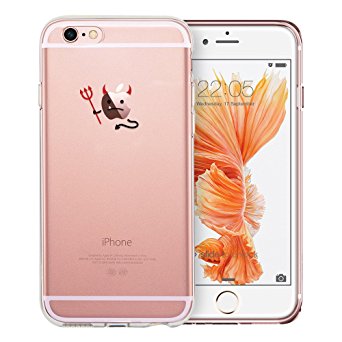 iPhone 6s Case, Cartoon iPhone 6 Case Clear for Girls, ESR Soft Silicone Back Cover Case with Cute Pattern [Ultra Thin] [Scratch Resistant] for 4.7 inches iPhone 6 iPhone 6s (Evil)