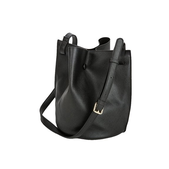 Women Leather Bucket Bag -Four Leaf Clover- with Adjustable Longer Strap