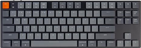 Keychron K1, Tenkeyless Layout 87 Keys Ultra-Slim Bluetooth Wireless/USB Wired Mechanical Gaming Keyboard with Low-Profile Gateron Blue Switch White LED Backlit Compatible with Mac Windows-Version 5