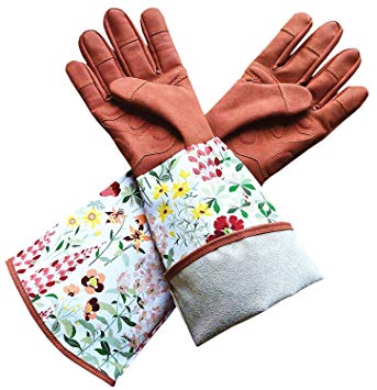 Inf-way Rose Pruning Gloves, Long Goatshin Leather Gardening Gloves, Thorn and Cut Proof Rose Garden Gloves