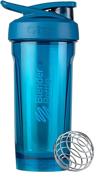 BlenderBottle Strada Shaker Cup Perfect for Protein Shakes and Pre Workout, 28-Ounce, Ocean Blue