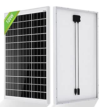 ECO-WORTHY Pannello solare Monocristallino 120W 12V con telaio in alluminio,Off-grid ad alta efficienza,Pannelli solari per camper, barca, casa, giardino, campeggio Van Trailer