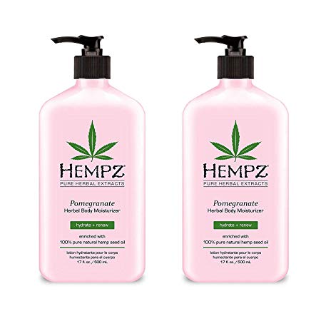 LOT OF (2) Hempz Herbal Body Moisturizer, Pomegranate, 17 fl oz