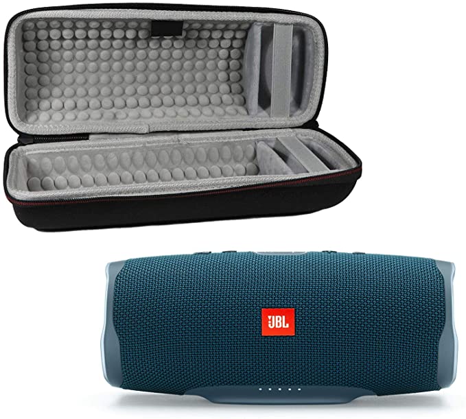 JBL Charge 4 Waterproof Wireless Bluetooth Speaker Bundle with Portable Hard Case - Blue