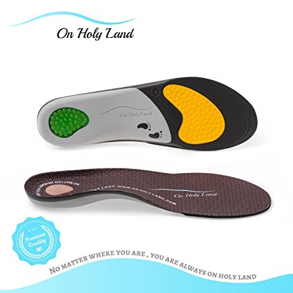 On Holy Land Orthotic Insole Shoe Insoles inserts Arch & Heel Support Shoe Flat Feet Pronation for Men and Women with Layer of Sand from the Holy Land (Men's 9.5-11 | Women's 10.5-12)