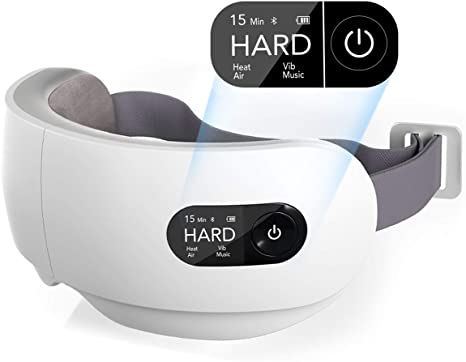Eye Massager, Naipo Electric Eye Massager with Heat, Vibration, Air Pressure for Relieve Eye Strain Dry Eye Headaches Bluetooth Music Improve Sleep, Shiatsu Massager Rechargeable Wireless and Foldable