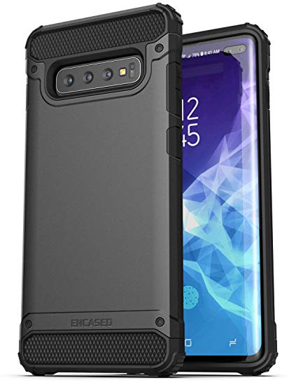 Encased Heavy Duty Galaxy S10 Plus Case (2019 Scorpio Series) Military Grade Rugged Phone Protection Cover (for Samsung Galaxy S10 ) Black
