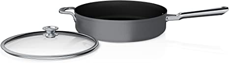 Ninja C50150 Foodi NeverStick Premium 5-Quart Sauté Pan with Glass Lid, Anti-Scratch Nest System, Hard-Anodized, Nonstick, Durable & Oven Safe to 500°F, Slate Grey