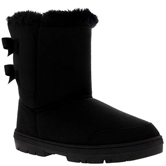 Womens Twin Bow Tall Classic Waterproof Winter Rain Snow Boots