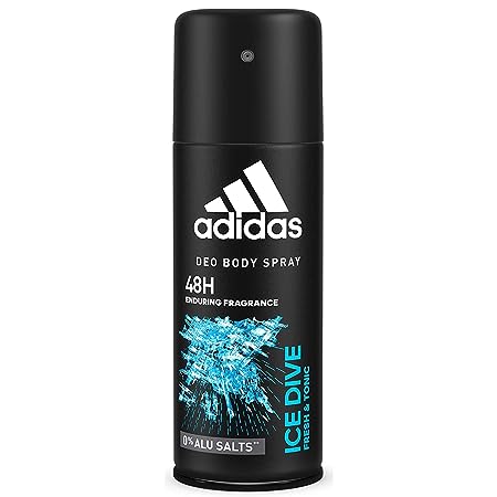 Adidas Ice Dive Deodorant 5 Fl Oz / 150ml Spray Developed with Athletes & Cool Tech Fresh 24 Hour Boost