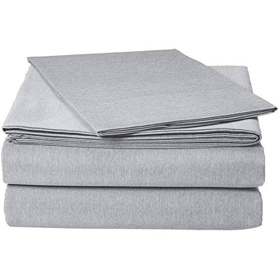 AmazonBasics Chambray Bed Sheet Set - Twin XL, Slate Grey